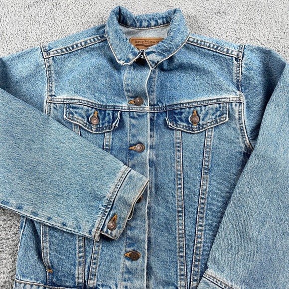 Levi's Jackets & Blazers - VINTAGE Levis Jacket Womens XL Blue Denim Trucker Type III Made in USA Bomber